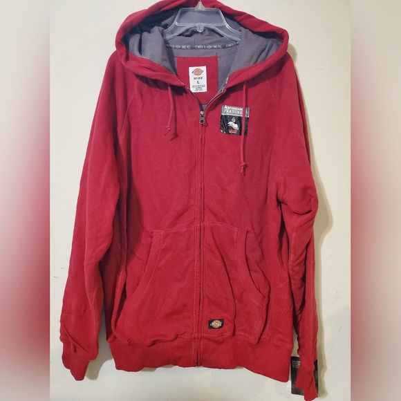 Dickies Other - Dickies Red Full Zip Hooded Work Sweatshirt Hoodie Large NWT